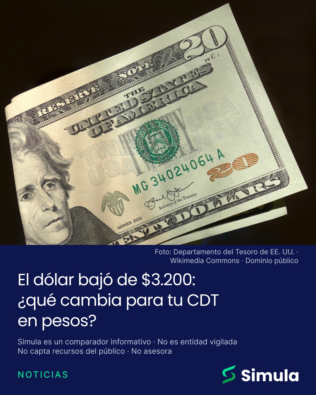Billetes de 20 dólares